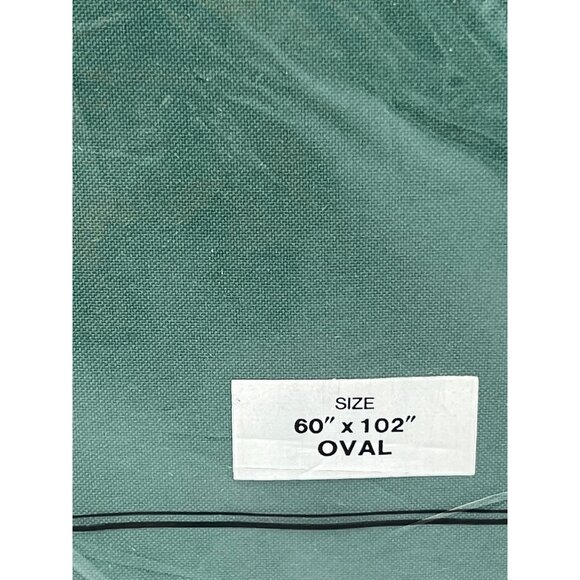 Eleganté Oval Tablecloth 60" X 102" Green Bardwil Linens 100% Polyester Easy Car - Picture 3 of 7